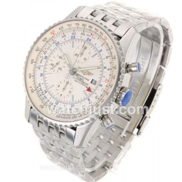 Breitling Navitimer World Swiss Valjoux 7750 Movement with White Dial