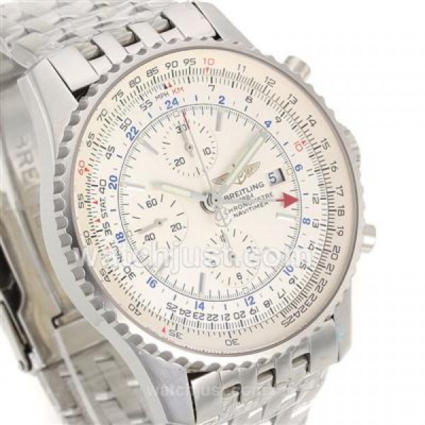 Breitling Navitimer World Swiss Valjoux 7750 Movement with White Dial