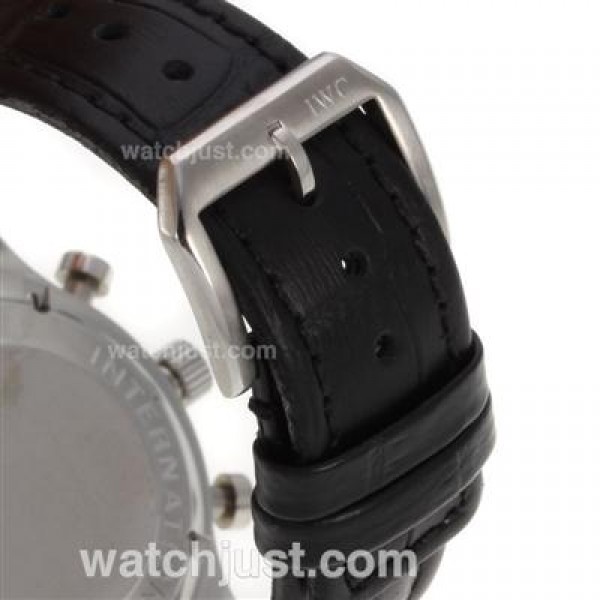 IWC Portuguese Working Chronograph with Gray Dial-Leather Strap