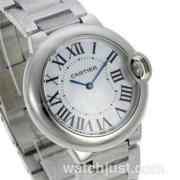Cartier Ballon bleu de Cartier Roman Markers with MOP Dial S/S-Sapphire Glass