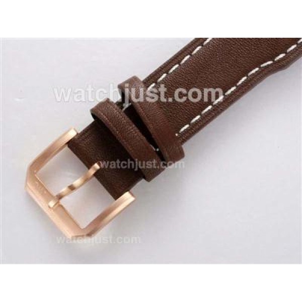 IWC Saint Exupery Chronograph Swiss Valjoux 7750 Movement Rose Gold Case with Brown Dial-AR Coating