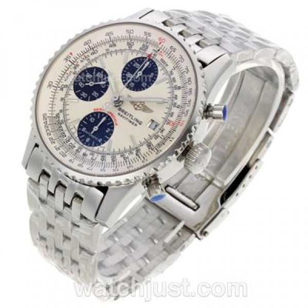 Breitling Navitimer Chronograph Swiss Valjoux 7750 Movement with White Dial