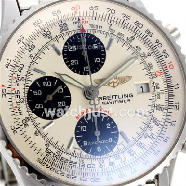 Breitling Navitimer Chronograph Swiss Valjoux 7750 Movement with White Dial