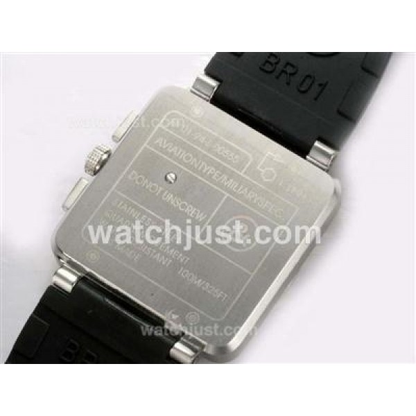 Bell & Ross BR 01-94 Working Chronograph Orange Marking with Black Dial-Rubber Strap 46x46mm