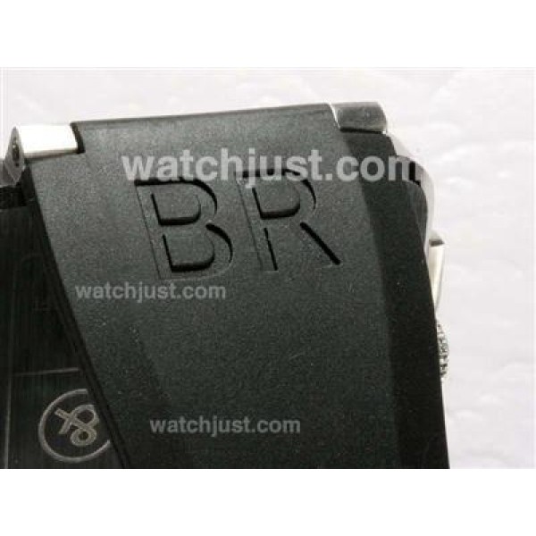 Bell & Ross BR 01-94 Working Chronograph Orange Marking with Black Dial-Rubber Strap 46x46mm