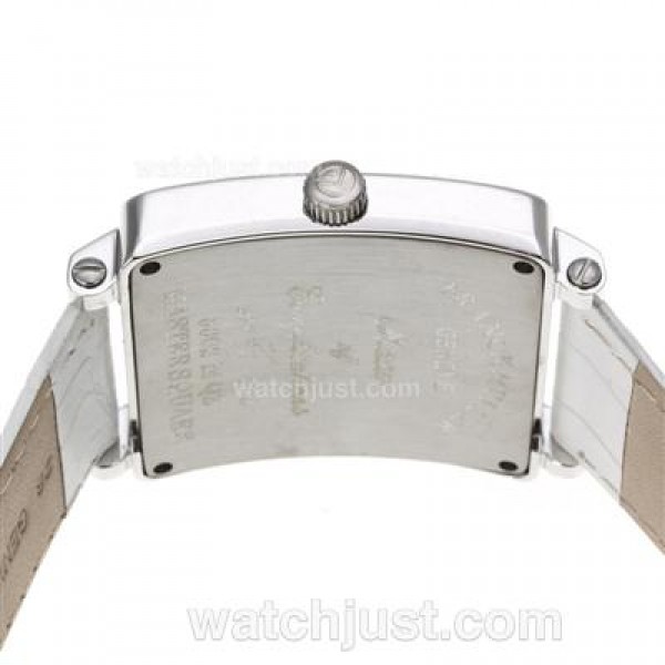 Franck Muller Master Square Swiss ETA Movement Diamond Bezel with White Dial and Strap