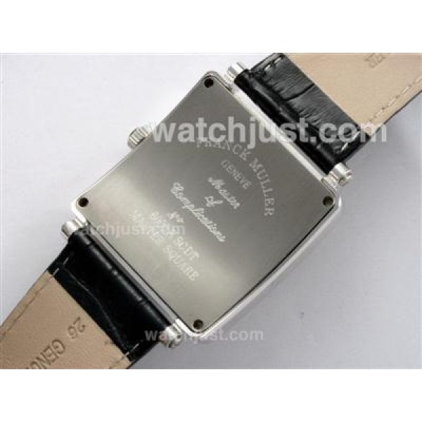 Franck Muller Master Square Swiss ETA Movement Diamond Bezel with Black Dial and Strap