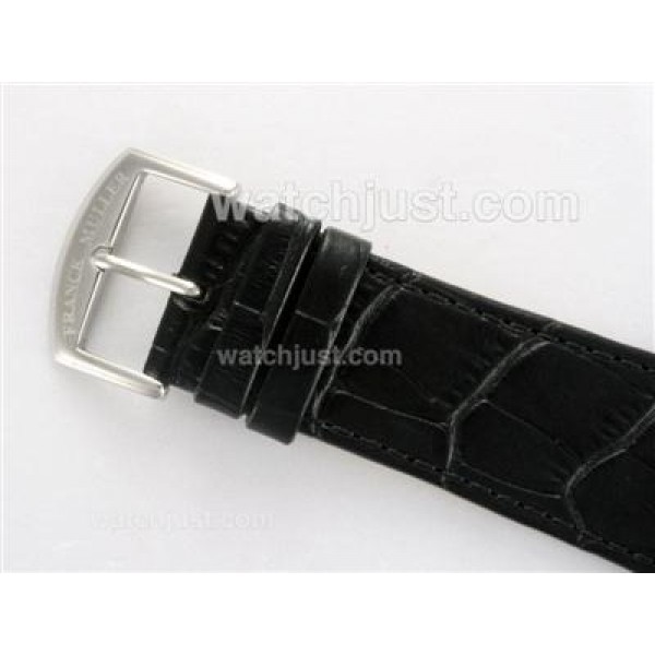 Franck Muller Master Square Swiss ETA Movement Diamond Bezel with Black Dial and Strap