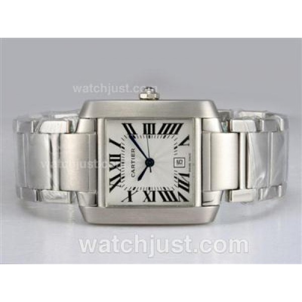 Cartier Tank Swiss ETA 2671 Movement with White Dial