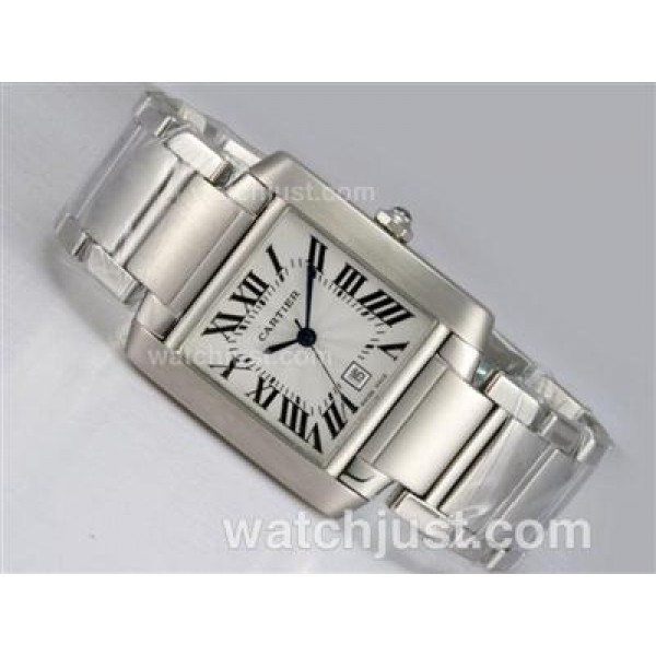 Cartier Tank Swiss ETA 2671 Movement with White Dial
