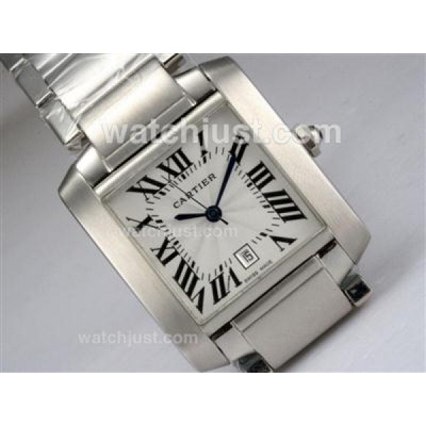 Cartier Tank Swiss ETA 2671 Movement with White Dial