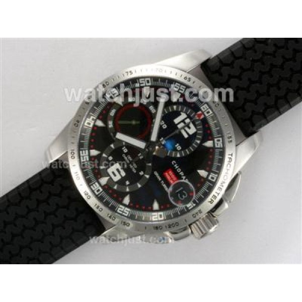 Chopard Gran Turismo GT XXL Chronograph Swiss Valjoux 7750 Movement AR Coating Rubber Strap