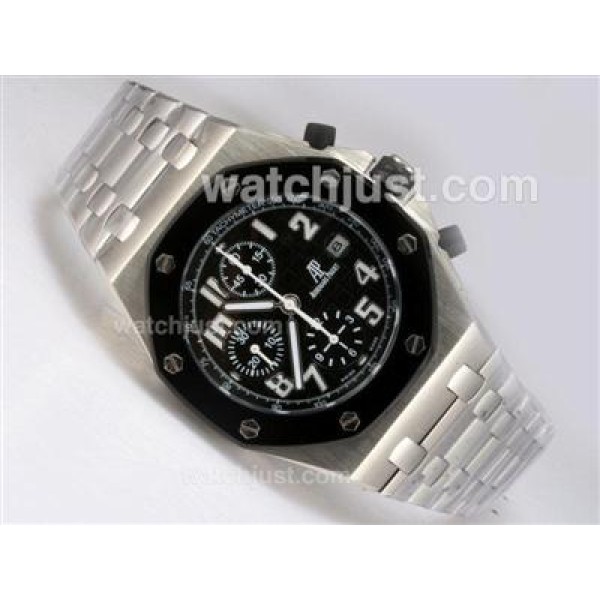 UK Luxury Replica Audemars Piguet Royal Oak Chronograph Swiss Valjoux 7750 Movement with Black Dial