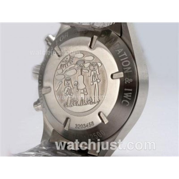 IWC Spitfire Double Chronograph Swiss Valjoux 7750 Movement with Black Dial