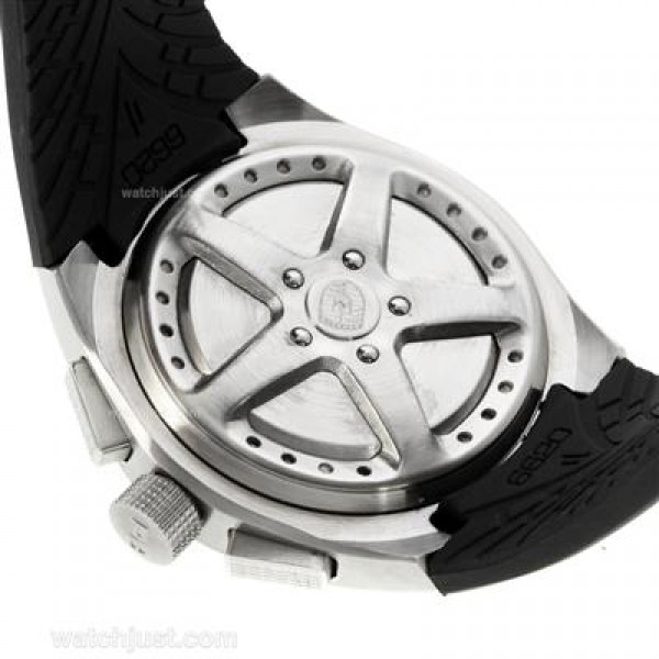 Porsche Design Dashboard Working Chronograph with Black Dial-Rubber Strap