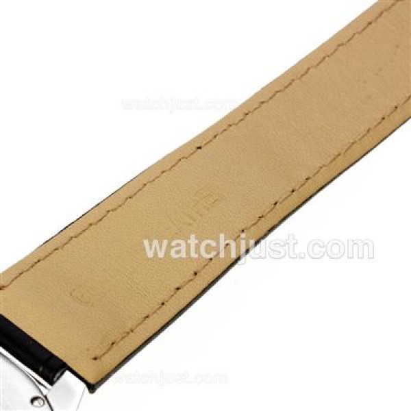Cartier Ballon bleu de Cartier Diamond Bezel with White Dial-Leather Strap