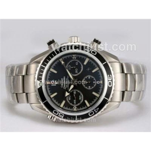 Swiss Made Fake Omega Seamaster Planet Ocean With Black Dials For Men