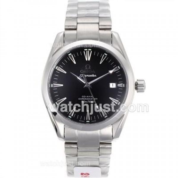 UK Luxury Omega Seamaster Aqua Terra Replica Watches With Black Dials For Sale
