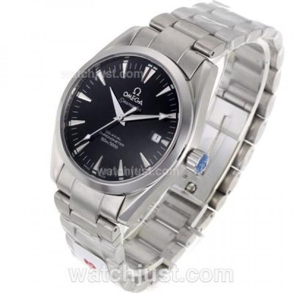 UK Luxury Omega Seamaster Aqua Terra Replica Watches With Black Dials For Sale