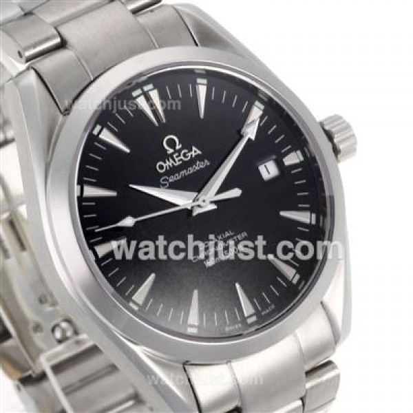 UK Luxury Omega Seamaster Aqua Terra Replica Watches With Black Dials For Sale