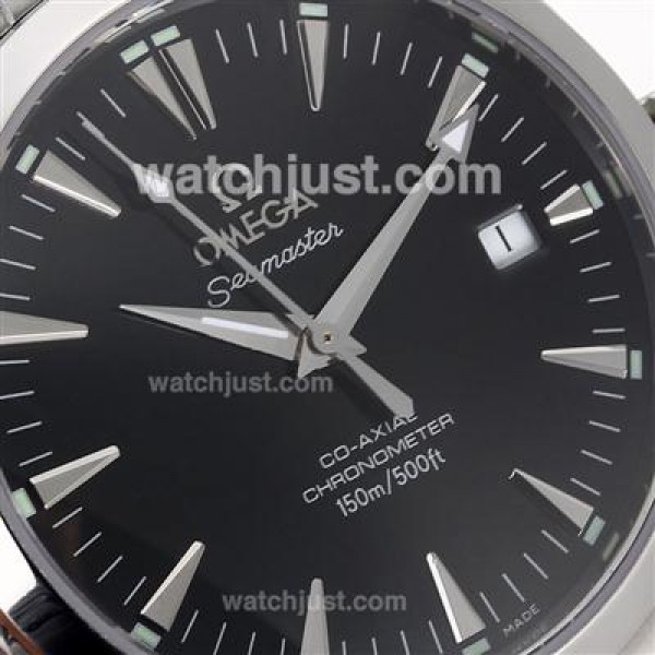UK Luxury Omega Seamaster Aqua Terra Replica Watches With Black Dials For Sale