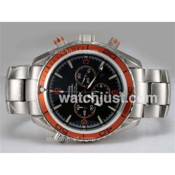 Omega Seamaster Planet Ocean Working Chronograph Black Dial with Orange Bezel Same Chassis As 7750-High Quality