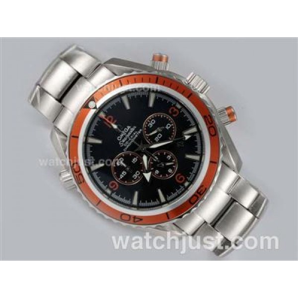 Omega Seamaster Planet Ocean Working Chronograph Black Dial with Orange Bezel Same Chassis As 7750-High Quality