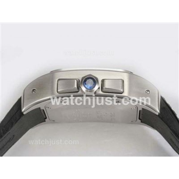 Cartier Santos 100 Chronograph Swiss Valjoux 7750 Movement with White Dial