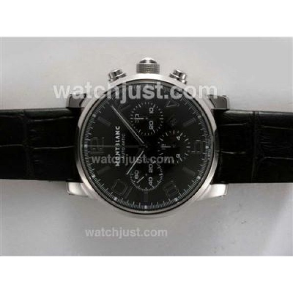 Montblanc Time Walker Chronograph Swiss Valjoux 7750 Movement with Black Dial