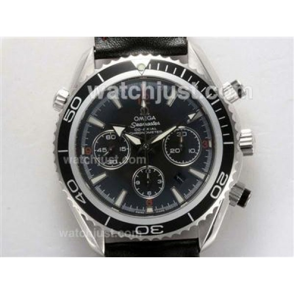 Omega Seamaster Planet Ocean Chronograph Swiss Valjoux 7750 Movement AR Coating-Orange marking