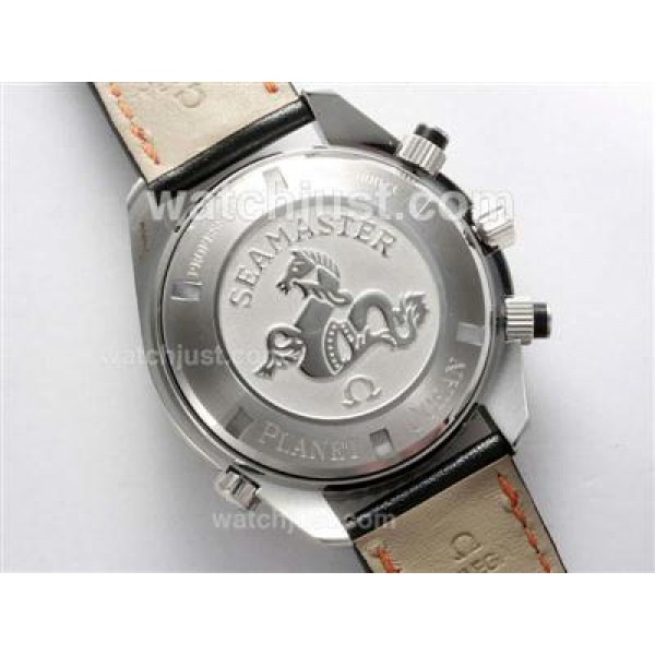Omega Seamaster Planet Ocean Chronograph Swiss Valjoux 7750 Movement AR Coating-Orange marking