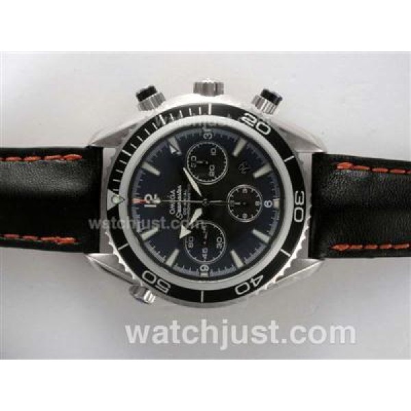 UK AAA Quality Omega Seamaster Planet Ocean Replica Watches With Black Dials For Sale
