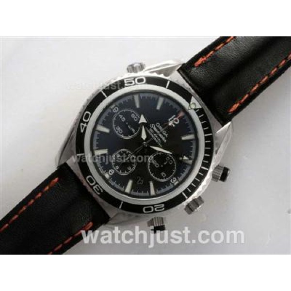 UK AAA Quality Omega Seamaster Planet Ocean Replica Watches With Black Dials For Sale