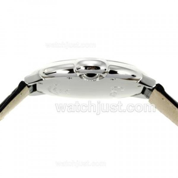 Cartier Ballon bleu de Cartier Roman Markers with White Dial-Leather Strap