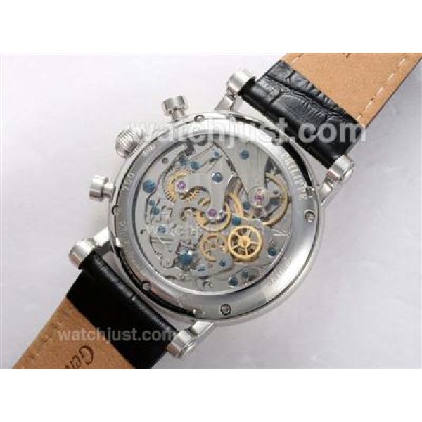 Patek Philippe Classic Chronograph Lemania Movement Power Reserve Working with White Dial