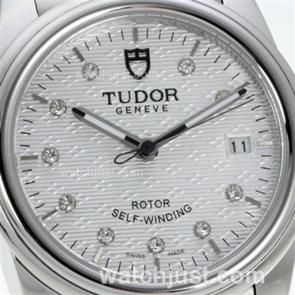 Tudor Classic Automatic Diamond Markers with White Dial S/S-Sapphire Glass