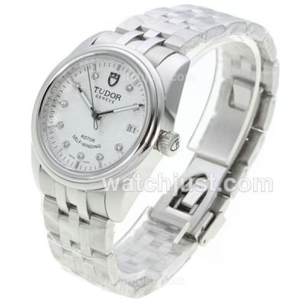 Tudor Classic Automatic Diamond Markers with White Dial S/S-Sapphire Glass