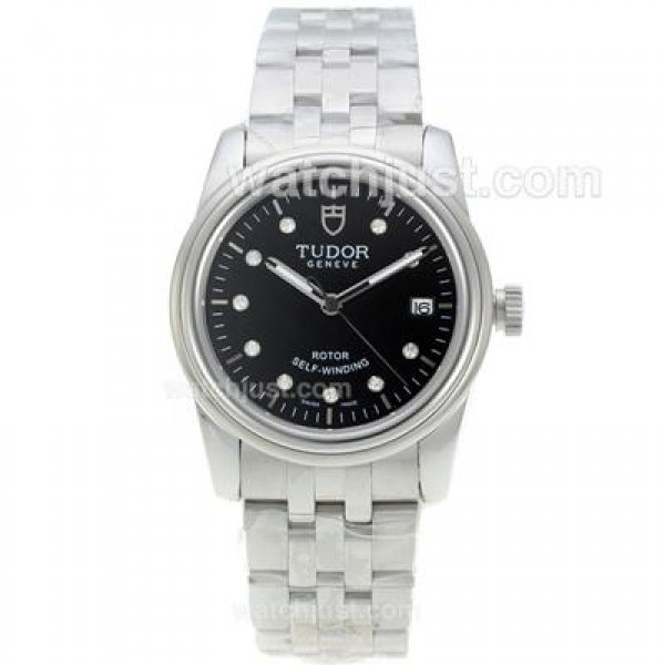 Tudor Classic Automatic Diamond Markers with Black Dial S/S-Sapphire Glass