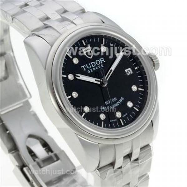 Tudor Classic Automatic Diamond Markers with Black Dial S/S-Sapphire Glass