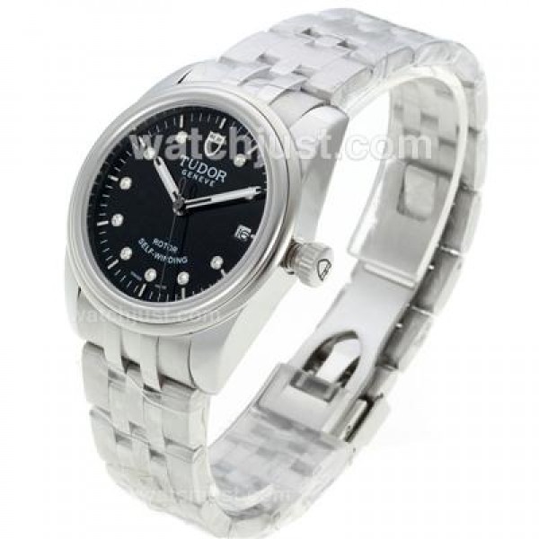Tudor Classic Automatic Diamond Markers with Black Dial S/S-Sapphire Glass