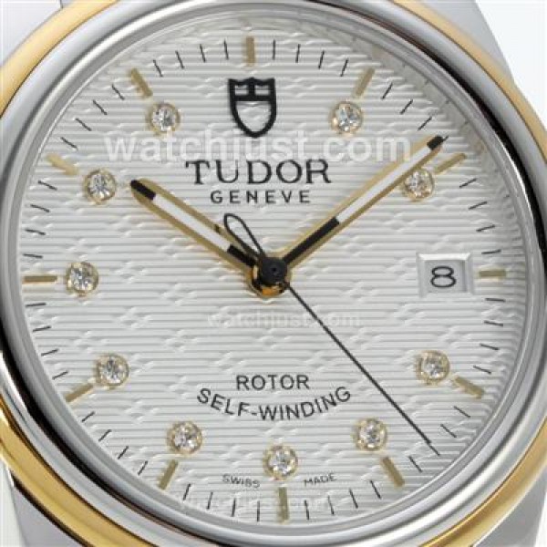 Tudor Classic Automatic Two Tone with White Dial Diamond Markers-Sapphire Glass