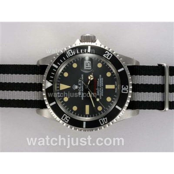 Rolex Submariner Automatic with Black Dial and Bezel-Nylon Strap Vintage Edition