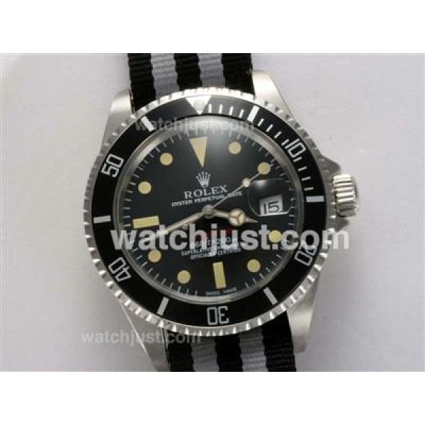 Rolex Submariner Automatic with Black Dial and Bezel-Nylon Strap Vintage Edition