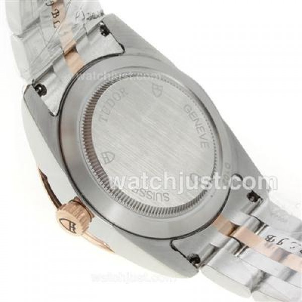 Tudor Classic Automatic Two Tone with Black Dial Diamond Markers-Sapphire Glass