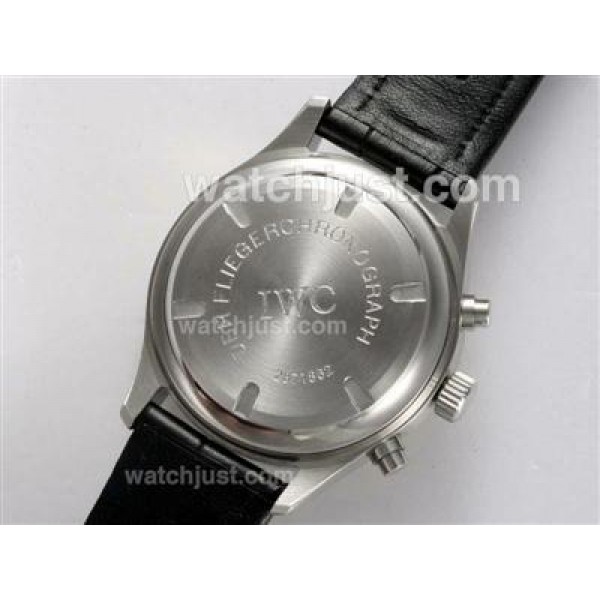 IWC Fliegeruhr Chronograph Swiss Valjoux 7750 Movement with Black Dial