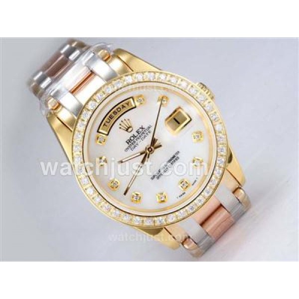High Quality Rolex Day-Date II Masterpiece Replica Watches With White Mother-Of-Pearl Dials Online