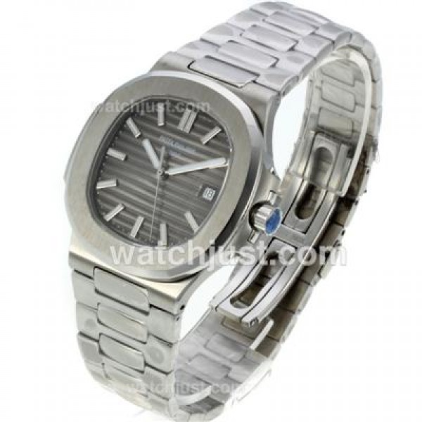 Patek Philippe Nautilus Automatic Stick Markers with Dark Grey Dial S/S