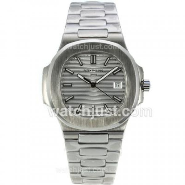 Patek Philippe Nautilus Automatic Stick Markers with White Dial S/S