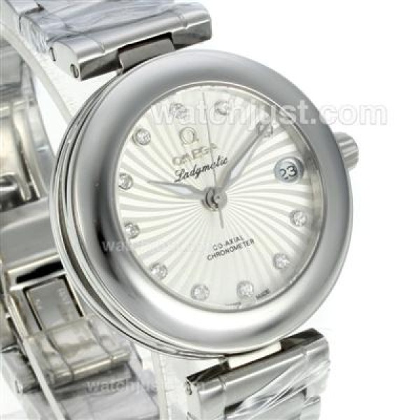 Omega Ladymatic Diamond Markers with White Dial S/S-Sapphire Glass