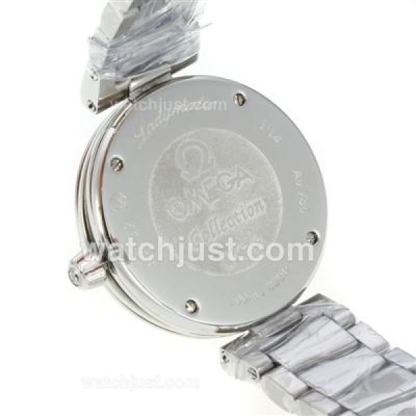 Omega Ladymatic Diamond Bezel with Black Dial S/S-Sapphire Glass